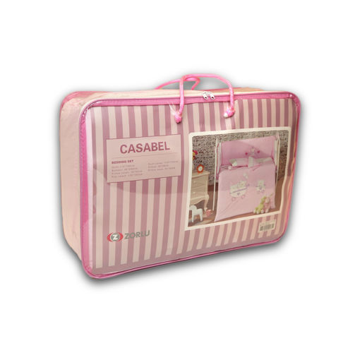 سرویس لحاف نوزادی 7 تکه کازابل طرح بیر Casabel Baby 7pcs CS Pink Bear Bedding Set