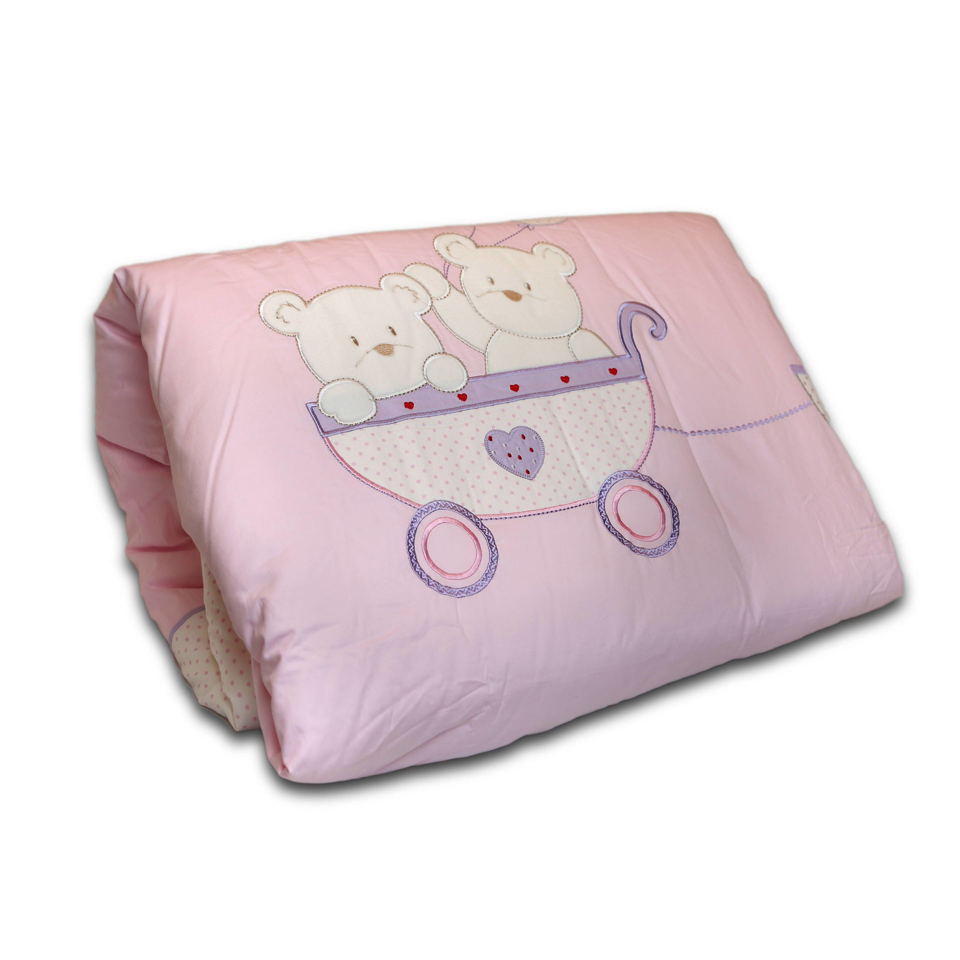 سرویس لحاف نوزادی 7 تکه کازابل طرح بیر Casabel Baby 7pcs CS Pink Bear Bedding Set