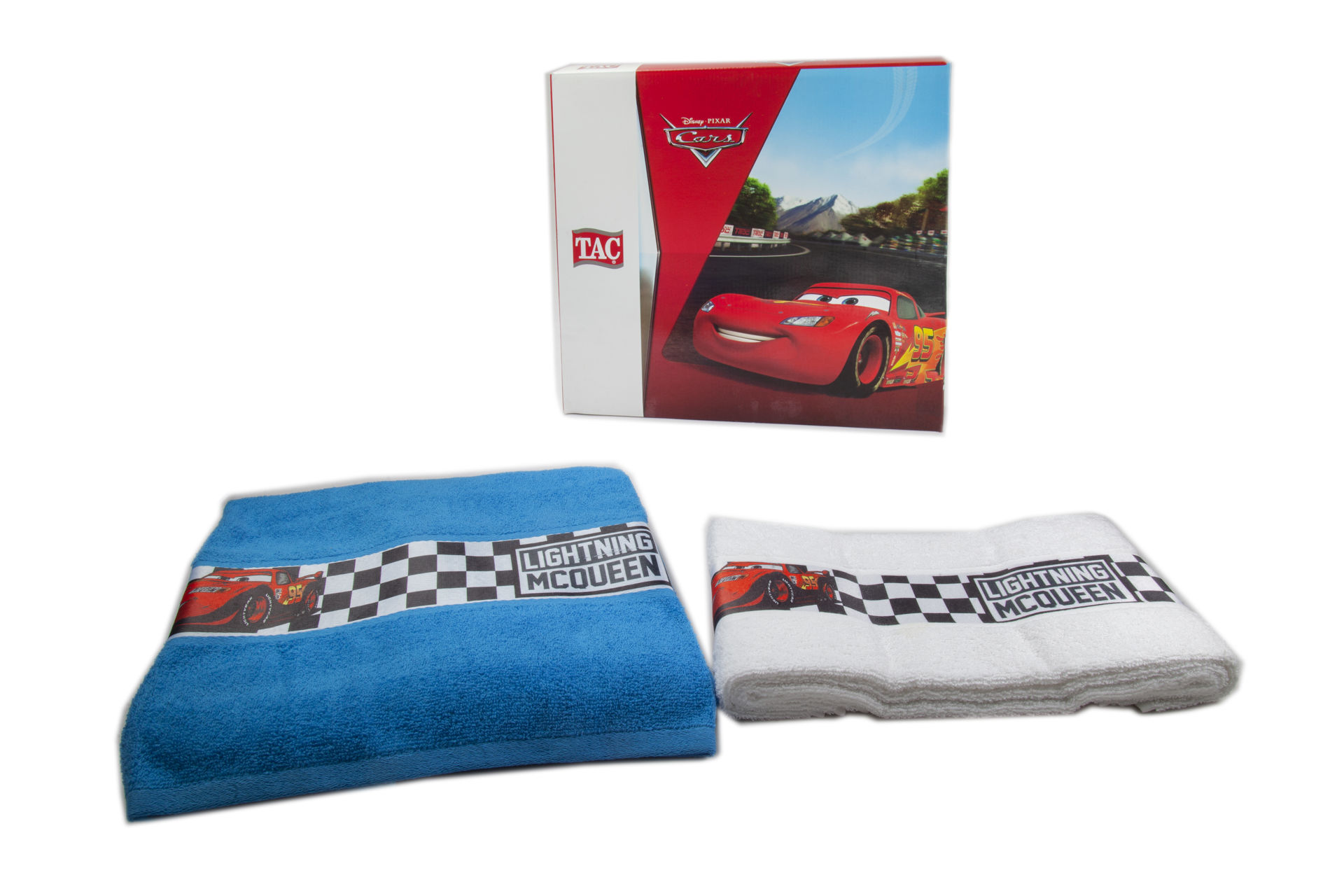 حوله 2 تکه جعبه ای دیزنی تاچ طرح دیزنی کارز DISNEY CARS S?BL?ME BASKILI HAVLU SET?