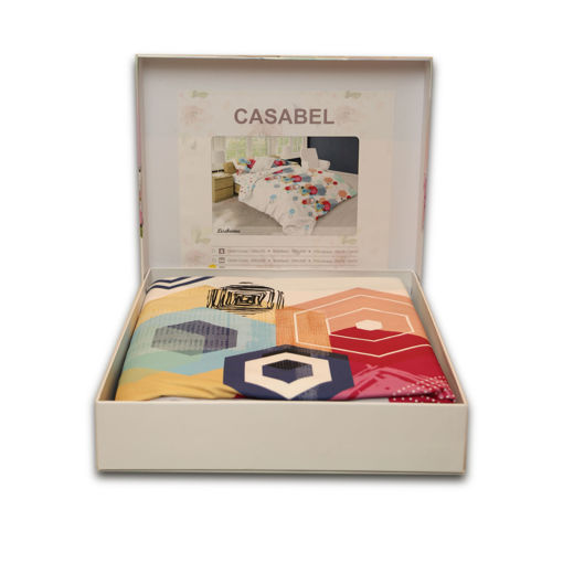 سرویس ملحفه دیجیتالی پرکاله دورو کازابل طرح لیسبون Casabel Digital QCS DBLFaces  Lisebonne-White