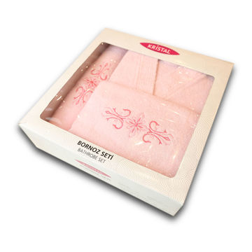 حوله نیم ست 5 تکه جعبه ای تاچ طرح پدرا TAC Kristal Half Set Of Towel  M Pink Pedra