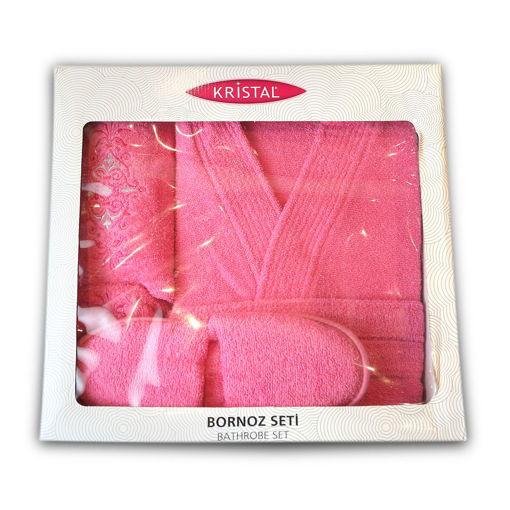 حوله نیم ست 5 تکه جعبه ای تاچ طرح انزو TAC Kristal Half Set Of Towel M Fusia Enzo
